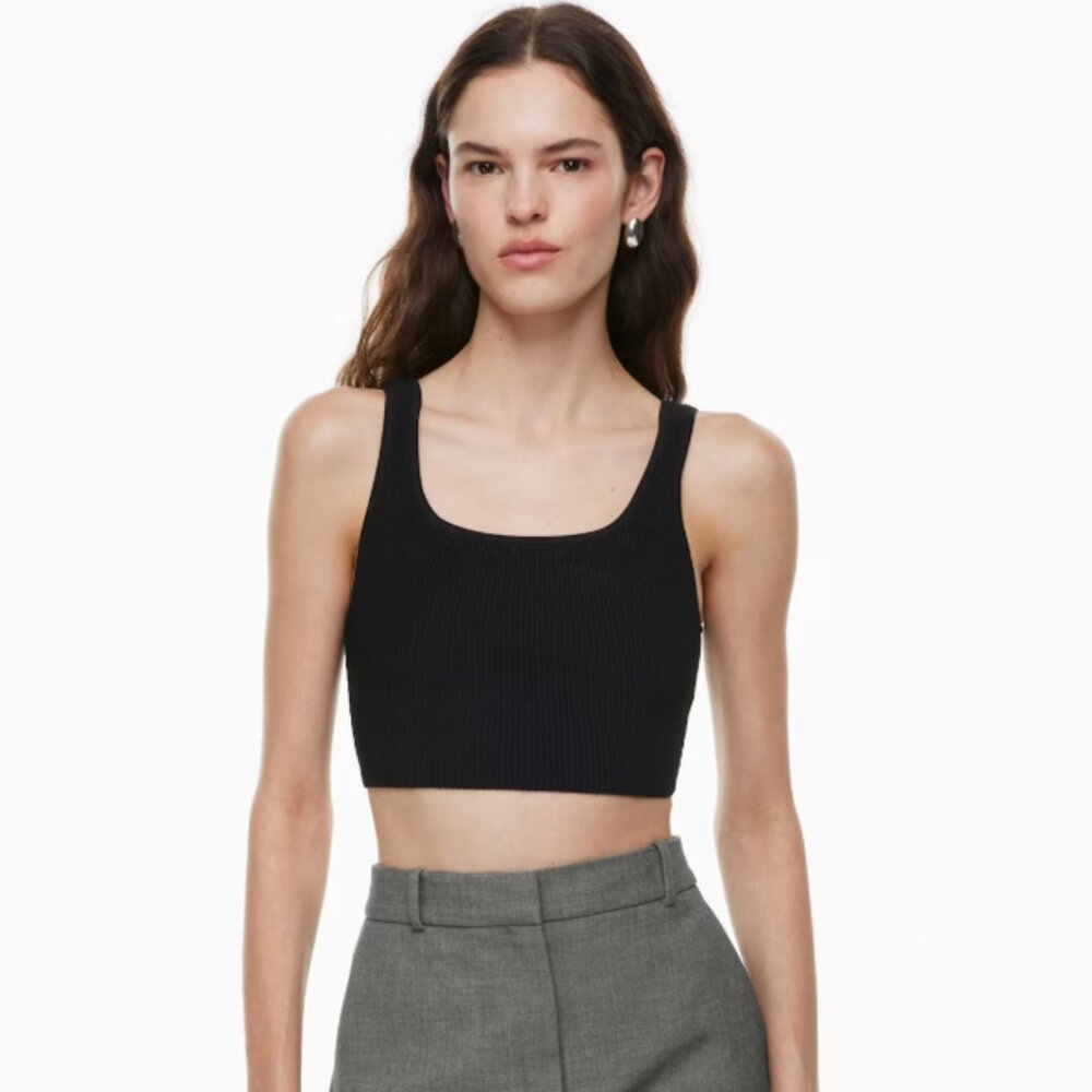 Aritzia Babaton Sculpt Knit Squareneck Cropped Tank